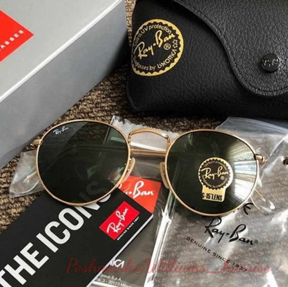 Ray-Ban Round Metal Green G15 Lens RB3447 New